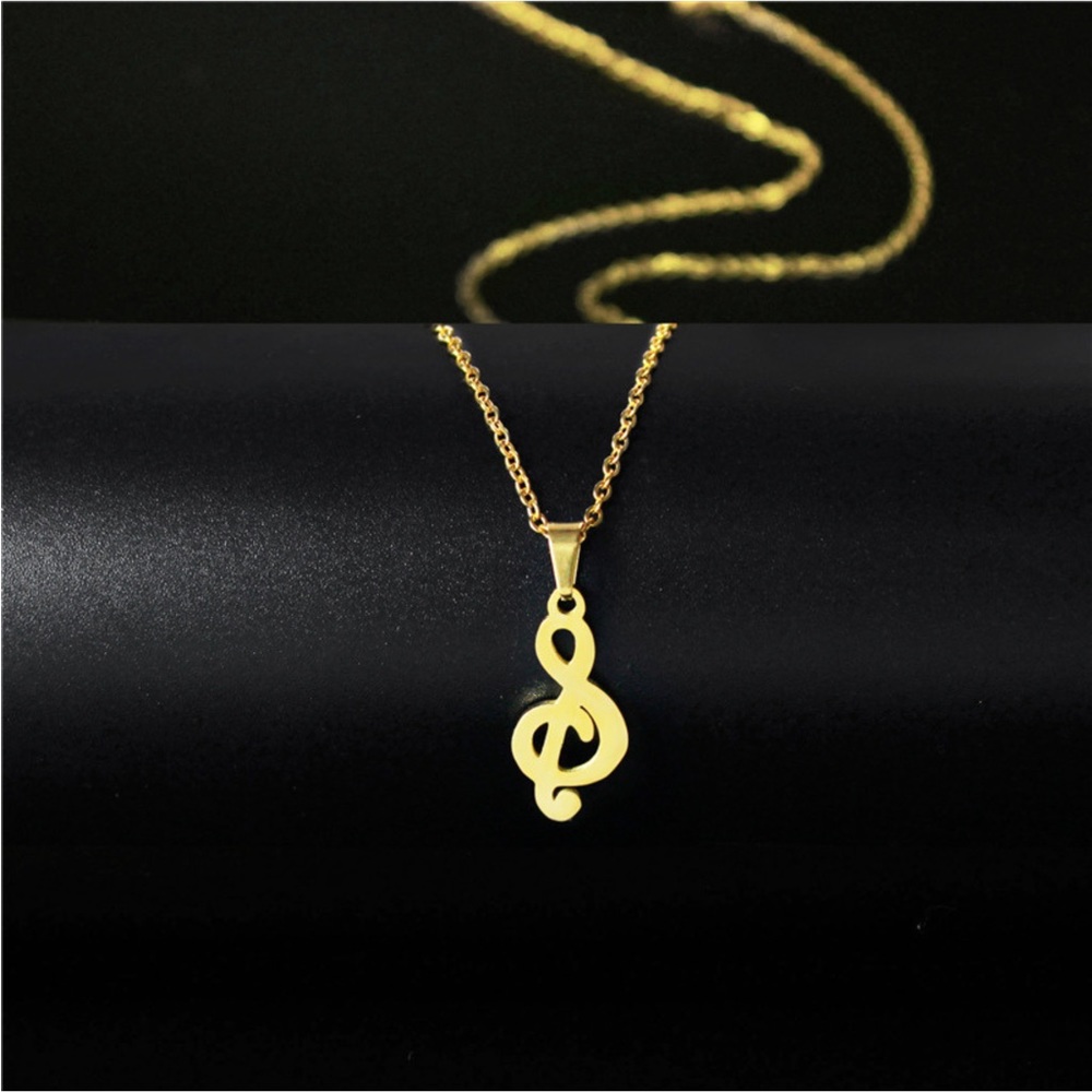 Music Note Stainless Steel Necklace - New without tag